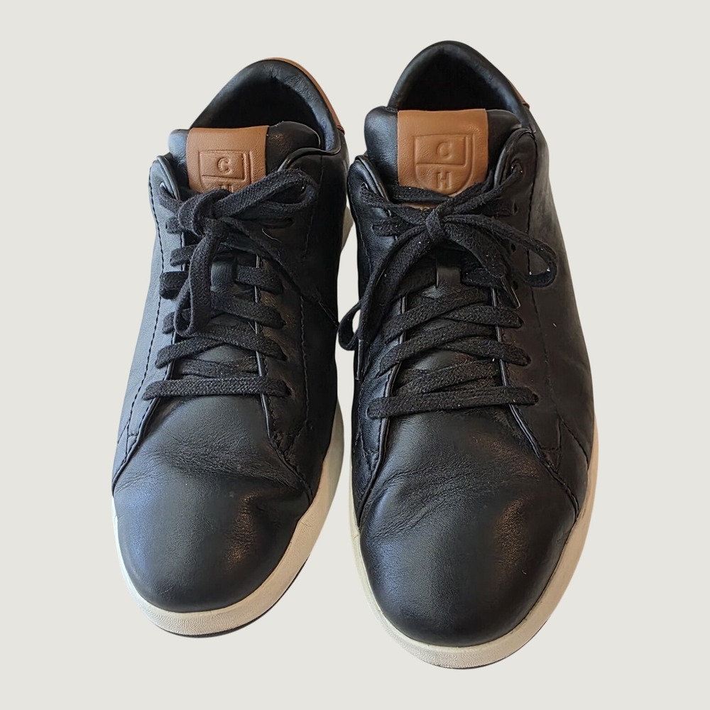 Cole Haan GrandPrø Men's 9.5 Black/Brown Leather Sneaker Lace Up Comfort Shoes